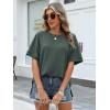 imageANRABESS Women Oversized Waffle Knit TShirts Summer Casual Short Sleeve Tunic Tops Side Spilt Tee Shirts 2026 Trendy ClothesArmy Green