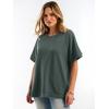 imageANRABESS Women Oversized Waffle Knit TShirts Summer Casual Short Sleeve Tunic Tops Side Spilt Tee Shirts 2026 Trendy ClothesArmy Green