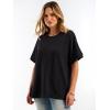imageANRABESS Women Oversized Waffle Knit TShirts Summer Casual Short Sleeve Tunic Tops Side Spilt Tee Shirts 2026 Trendy ClothesBlack