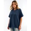imageANRABESS Women Oversized Waffle Knit TShirts Summer Casual Short Sleeve Tunic Tops Side Spilt Tee Shirts 2026 Trendy ClothesBlue