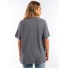 imageANRABESS Women Oversized Waffle Knit TShirts Summer Casual Short Sleeve Tunic Tops Side Spilt Tee Shirts 2026 Trendy ClothesGrey