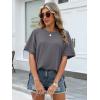 imageANRABESS Women Oversized Waffle Knit TShirts Summer Casual Short Sleeve Tunic Tops Side Spilt Tee Shirts 2026 Trendy ClothesGrey