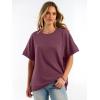 imageANRABESS Women Oversized Waffle Knit TShirts Summer Casual Short Sleeve Tunic Tops Side Spilt Tee Shirts 2026 Trendy ClothesMauve