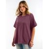 imageANRABESS Women Oversized Waffle Knit TShirts Summer Casual Short Sleeve Tunic Tops Side Spilt Tee Shirts 2026 Trendy ClothesMauve