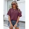 imageANRABESS Women Oversized Waffle Knit TShirts Summer Casual Short Sleeve Tunic Tops Side Spilt Tee Shirts 2026 Trendy ClothesMauve