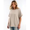 imageANRABESS Women Oversized Waffle Knit TShirts Summer Casual Short Sleeve Tunic Tops Side Spilt Tee Shirts 2026 Trendy ClothesParchment