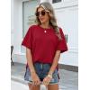 imageANRABESS Women Oversized Waffle Knit TShirts Summer Casual Short Sleeve Tunic Tops Side Spilt Tee Shirts 2026 Trendy ClothesRed