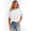 imageANRABESS Women Oversized Waffle Knit TShirts Summer Casual Short Sleeve Tunic Tops Side Spilt Tee Shirts 2026 Trendy ClothesWhite
