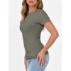 imageANRABESS Women Short Sleeve Crewneck Ribbed Knit Slim Fitted Shirts Summer Tops Basic Tee Casual 2026 Spring Outfits ClothesArmy Green