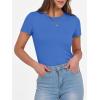 imageANRABESS Women Short Sleeve Crewneck Ribbed Knit Slim Fitted Shirts Summer Tops Basic Tee Casual 2026 Spring Outfits ClothesBlue