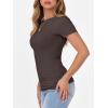 imageANRABESS Women Short Sleeve Crewneck Ribbed Knit Slim Fitted Shirts Summer Tops Basic Tee Casual 2026 Spring Outfits ClothesBrown