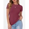 imageANRABESS Women Short Sleeve Crewneck Ribbed Knit Slim Fitted Shirts Summer Tops Basic Tee Casual 2026 Spring Outfits ClothesBurgundy
