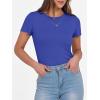 imageANRABESS Women Short Sleeve Crewneck Ribbed Knit Slim Fitted Shirts Summer Tops Basic Tee Casual 2026 Spring Outfits ClothesDeep Blue