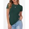 imageANRABESS Women Short Sleeve Crewneck Ribbed Knit Slim Fitted Shirts Summer Tops Basic Tee Casual 2026 Spring Outfits ClothesForest Green