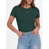 imageANRABESS Women Short Sleeve Crewneck Ribbed Knit Slim Fitted Shirts Summer Tops Basic Tee Casual 2026 Spring Outfits ClothesForest Green