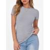 imageANRABESS Women Short Sleeve Crewneck Ribbed Knit Slim Fitted Shirts Summer Tops Basic Tee Casual 2026 Spring Outfits ClothesGrey