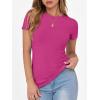 imageANRABESS Women Short Sleeve Crewneck Ribbed Knit Slim Fitted Shirts Summer Tops Basic Tee Casual 2026 Spring Outfits ClothesHot Pink