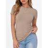 imageANRABESS Women Short Sleeve Crewneck Ribbed Knit Slim Fitted Shirts Summer Tops Basic Tee Casual 2026 Spring Outfits ClothesKhaki