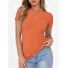 imageANRABESS Women Short Sleeve Crewneck Ribbed Knit Slim Fitted Shirts Summer Tops Basic Tee Casual 2026 Spring Outfits ClothesOrange