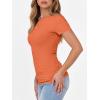 imageANRABESS Women Short Sleeve Crewneck Ribbed Knit Slim Fitted Shirts Summer Tops Basic Tee Casual 2026 Spring Outfits ClothesOrange