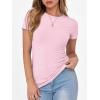 imageANRABESS Women Short Sleeve Crewneck Ribbed Knit Slim Fitted Shirts Summer Tops Basic Tee Casual 2026 Spring Outfits ClothesPink