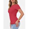 imageANRABESS Women Short Sleeve Crewneck Ribbed Knit Slim Fitted Shirts Summer Tops Basic Tee Casual 2026 Spring Outfits ClothesRed