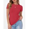 imageANRABESS Women Short Sleeve Crewneck Ribbed Knit Slim Fitted Shirts Summer Tops Basic Tee Casual 2026 Spring Outfits ClothesRed
