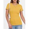imageANRABESS Women Short Sleeve Crewneck Ribbed Knit Slim Fitted Shirts Summer Tops Basic Tee Casual 2026 Spring Outfits ClothesYellow