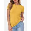 imageANRABESS Women Short Sleeve Crewneck Ribbed Knit Slim Fitted Shirts Summer Tops Basic Tee Casual 2026 Spring Outfits ClothesYellow