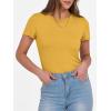 imageANRABESS Women Short Sleeve Crewneck Ribbed Knit Slim Fitted Shirts Summer Tops Basic Tee Casual 2026 Spring Outfits ClothesYellow