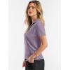 imageANRABESS Women Short Sleeve Sweater Wool Blend Polo V Neck Shirts Summer Dressy Top Business Casual Spring Vacation ClothesGrey Purple