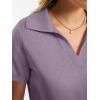 imageANRABESS Women Short Sleeve Sweater Wool Blend Polo V Neck Shirts Summer Dressy Top Business Casual Spring Vacation ClothesGrey Purple