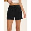 imageANRABESS Women Shorts 2026 Summer Casual High Waist Drawstring Elevated Seams Loose Soft Sweat Lounge Shorts with PocketsBlack