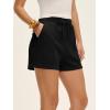 imageANRABESS Women Shorts 2026 Summer Casual High Waist Drawstring Elevated Seams Loose Soft Sweat Lounge Shorts with PocketsBlack