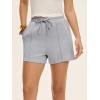 imageANRABESS Women Shorts 2026 Summer Casual High Waist Drawstring Elevated Seams Loose Soft Sweat Lounge Shorts with PocketsLight Gray