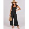 imageANRABESS Women Summer Casual Dressy Sleeveless Smocked Wide Leg Linen Jumpsuits Rompers 2026 Trendy Travel Outfit PocketBlack