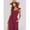 imageANRABESS Women Summer Casual Dressy Sleeveless Smocked Wide Leg Linen Jumpsuits Rompers 2026 Trendy Travel Outfit PocketDeep Red