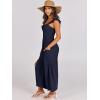 imageANRABESS Women Summer Casual Dressy Sleeveless Smocked Wide Leg Linen Jumpsuits Rompers 2026 Trendy Travel Outfit PocketNavy Blue