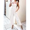 imageANRABESS Women Summer Casual Dressy Sleeveless Smocked Wide Leg Linen Jumpsuits Rompers 2026 Trendy Travel Outfit PocketOffwhite