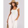 imageANRABESS Women Summer Casual Dressy Sleeveless Smocked Wide Leg Linen Jumpsuits Rompers 2026 Trendy Travel Outfit PocketOffwhite