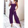 imageANRABESS Women Summer Casual Dressy Sleeveless Smocked Wide Leg Linen Jumpsuits Rompers 2026 Trendy Travel Outfit PocketPurple