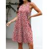 imageANRABESS Women Summer Dress Built in Bra 2026 Casual Sleeveless Beach Sundress Flowy Tank Mini Short Dresses with PocketsRed White Floral