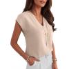 imageANRABESS Women Tops Cap Sleeve Dressy Casual V Neck Shirts 2026 Summer Business Work Blouses Outfits Trendy Spring ClothingApricot