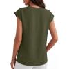 imageANRABESS Women Tops Cap Sleeve Dressy Casual V Neck Shirts 2026 Summer Business Work Blouses Outfits Trendy Spring ClothingArmy Green