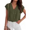 imageANRABESS Women Tops Cap Sleeve Dressy Casual V Neck Shirts 2026 Summer Business Work Blouses Outfits Trendy Spring ClothingArmy Green