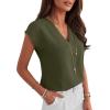 imageANRABESS Women Tops Cap Sleeve Dressy Casual V Neck Shirts 2026 Summer Business Work Blouses Outfits Trendy Spring ClothingArmy Green