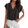imageANRABESS Women Tops Cap Sleeve Dressy Casual V Neck Shirts 2026 Summer Business Work Blouses Outfits Trendy Spring ClothingBlack