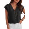 imageANRABESS Women Tops Cap Sleeve Dressy Casual V Neck Shirts 2026 Summer Business Work Blouses Outfits Trendy Spring ClothingBlack