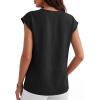 imageANRABESS Women Tops Cap Sleeve Dressy Casual V Neck Shirts 2026 Summer Business Work Blouses Outfits Trendy Spring ClothingBlack