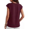 imageANRABESS Women Tops Cap Sleeve Dressy Casual V Neck Shirts 2026 Summer Business Work Blouses Outfits Trendy Spring ClothingBurgundy